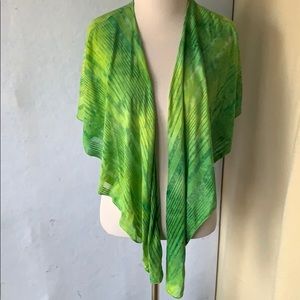 Hand crafted multi-tone green shawl/scarf
